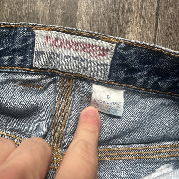 Vintage Old Navy Painters Carpenter‎ Jeans Extra Loose Fit Denim Blue Size 8 - Picture 2 of 3